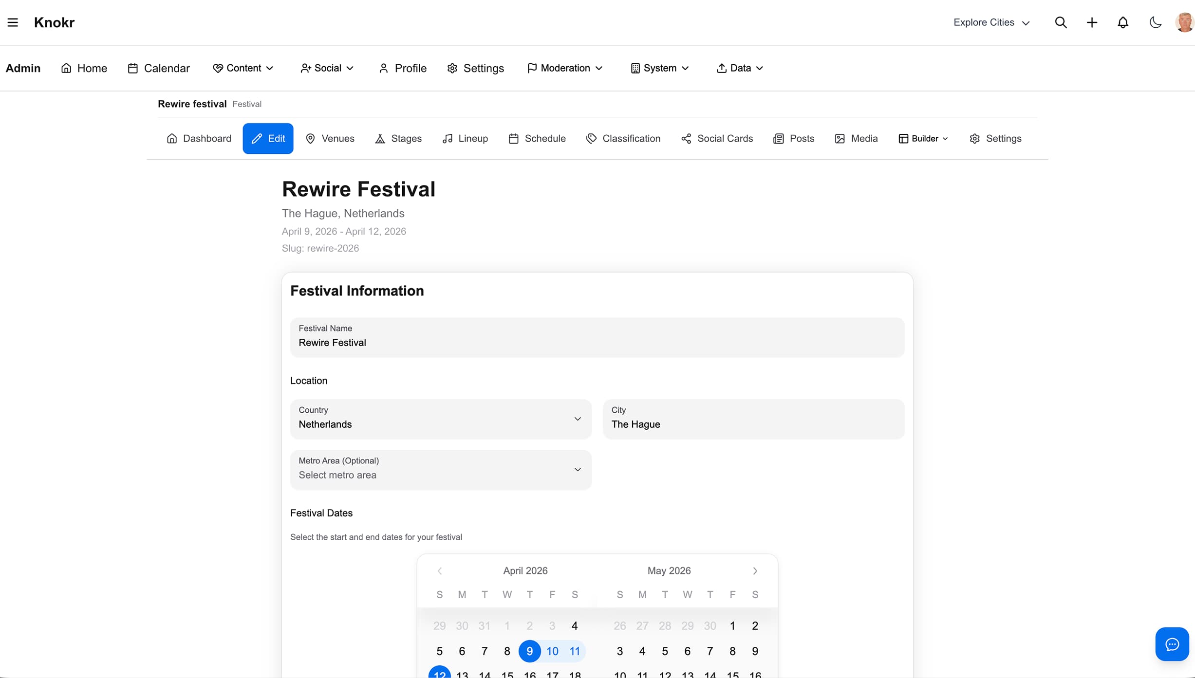 Knokr Base platform screenshot