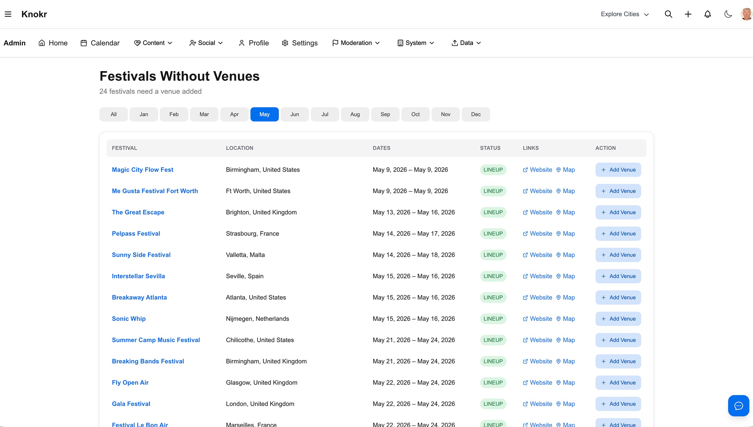 Knokr Base platform screenshot
