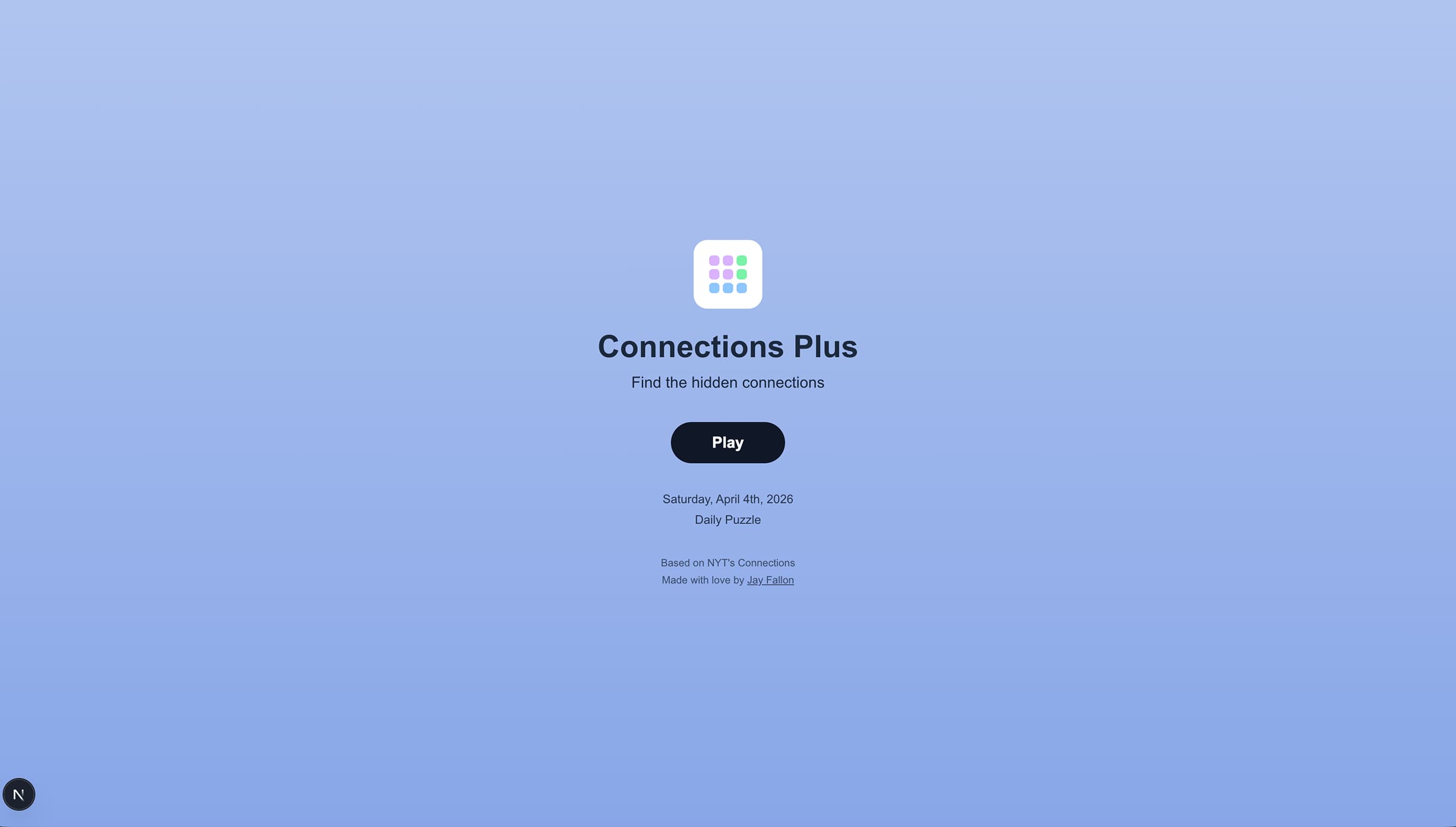 Connections Plus game interface