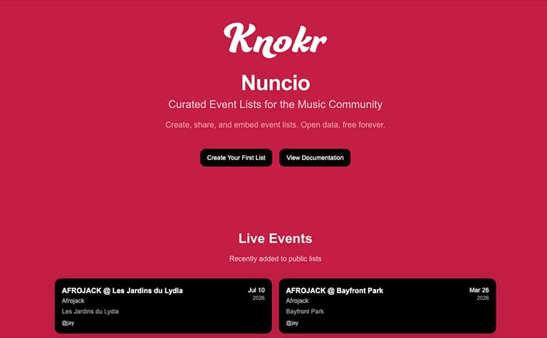 Nuncio platform screenshot